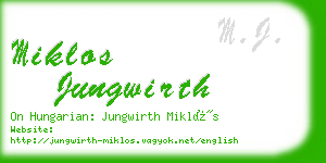 miklos jungwirth business card